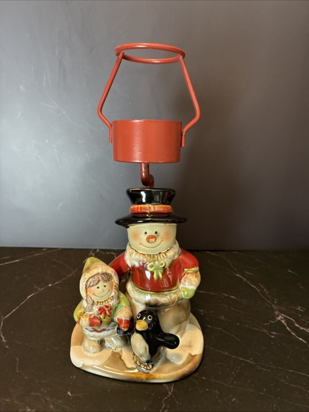 Yankee Candle Snowman Tealight Holder Winter Decor Child Penguin Holiday